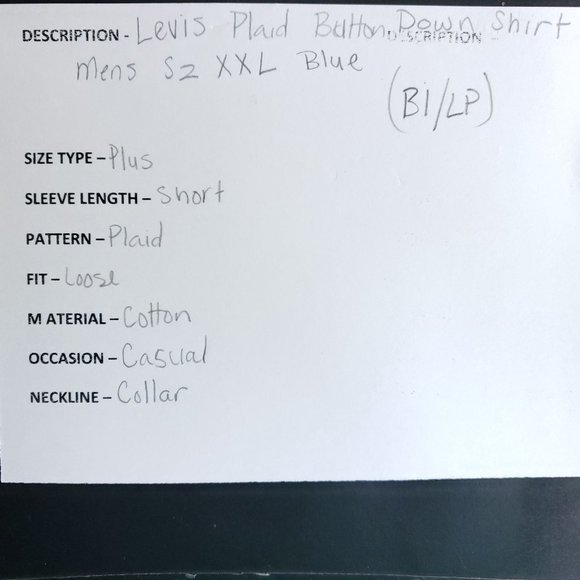 Levi's Plaid Button Down Shirt Men's Sz XXL Blue Collared - Picture 7 of 7